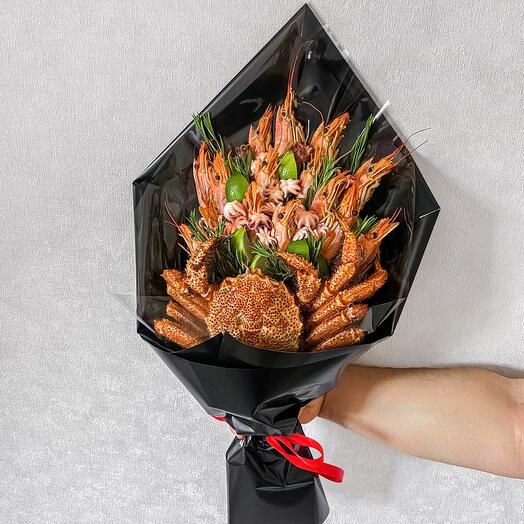 Букет мужской с крабом, осьминогами и лангустами