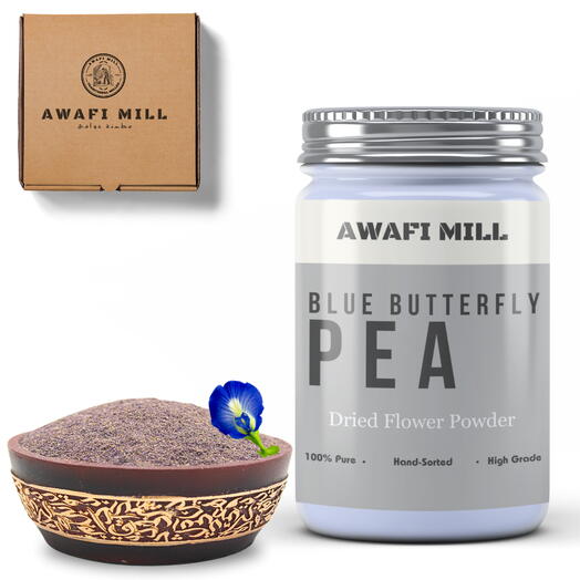AWAFI MILL Blue Butterfly Pea Powder | bluebellvine Flower - Bottle of 100 Gram