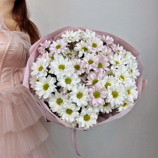 Монобукет микс из 9 шт кустовых хризантем