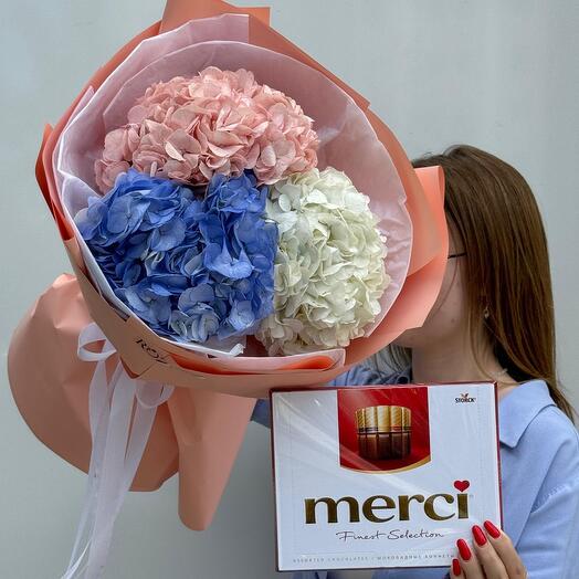 Комбо из 3-х гортензия и мерси