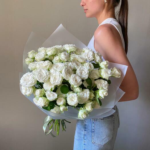 White Peony Spray Roses