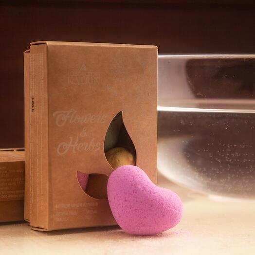 Set of bubbling hearts for the bath "Flowers and Herbs"