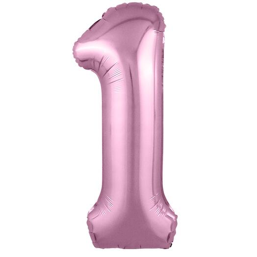 Цифра 1 розовая