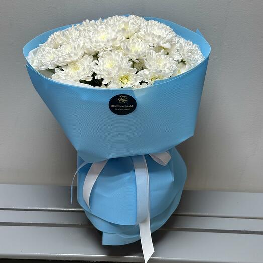 Букет 167 Белые Хризантемы