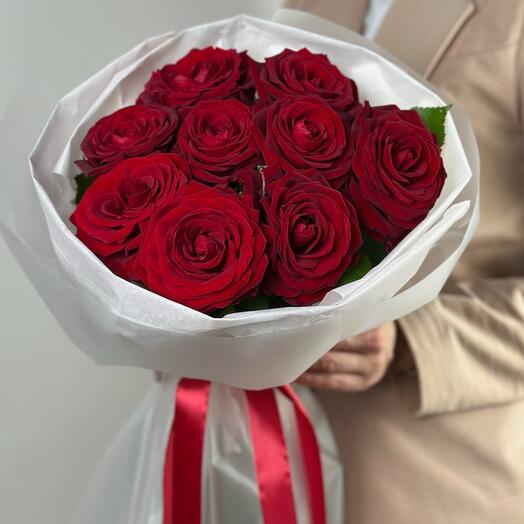 Красные розы премиум размер S