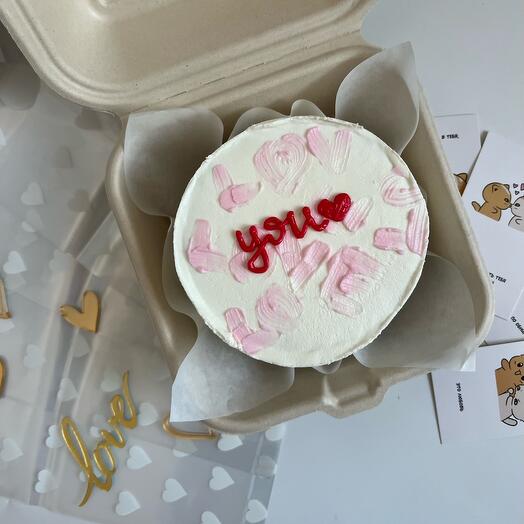 Бенто торт к 14 февраля «love you»