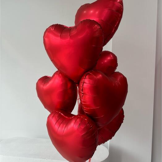 Набор воздушных шаров в форме сердца (7 шт)