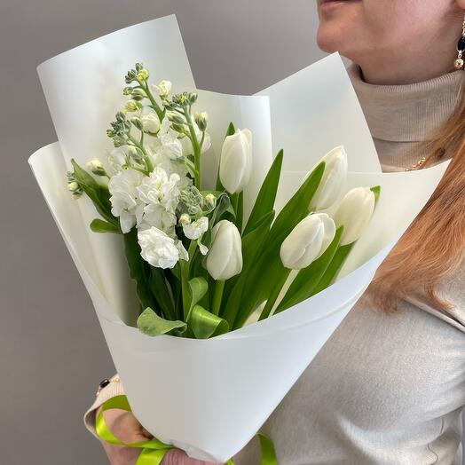 Тюльпаны белые с ароматной матиоллой🌺💕🧚‍♂️ Class Cencasia