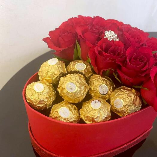 Red Heart Chocolate   Rose Box