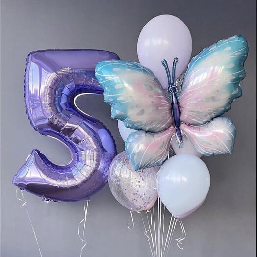 A set with a butterfly for a girl, 10 Balls (you can choose any number)