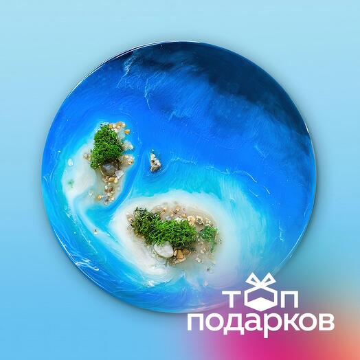 Подарочный сертификат Эпоксидная смола. Море на круге. Индивид. мастер-класс, будни, 1 чел