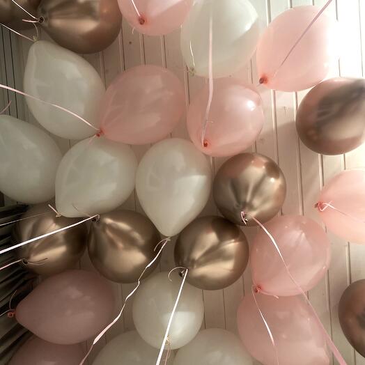 Balloons for the ceiling Rose gold 25+1