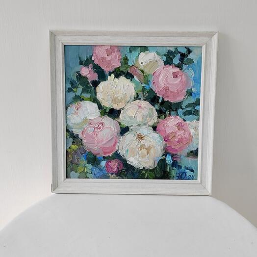 Картина «Пионы» 35x35 см