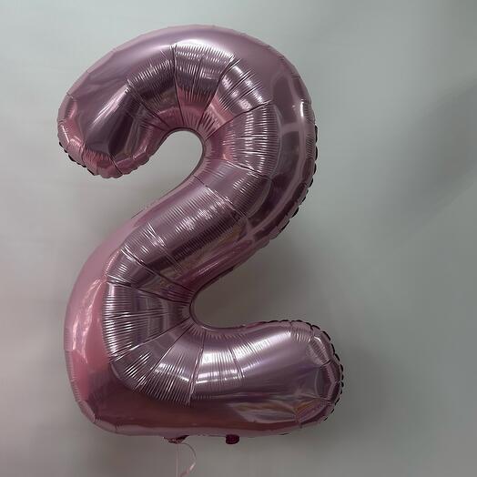 Цифра нежно розовая «2»