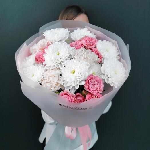 Ramo de Dianthus, rosa peonía y crisantemo(00260)