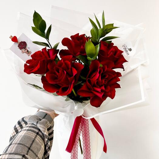 Хит продаж!🌹Букет «I LOVE YOU» из французских роз и рускуса