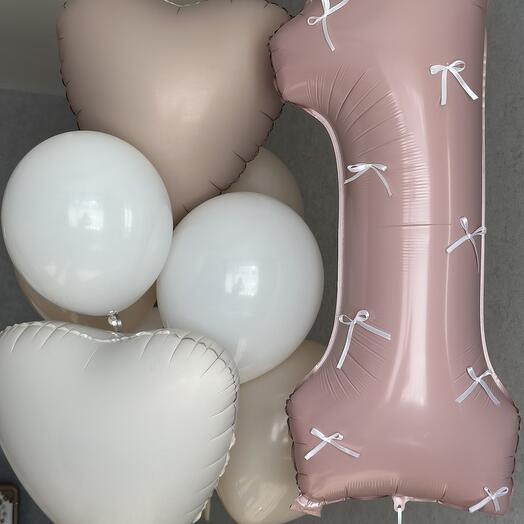 Воздушные гелиевые шары "Сет для девочки"