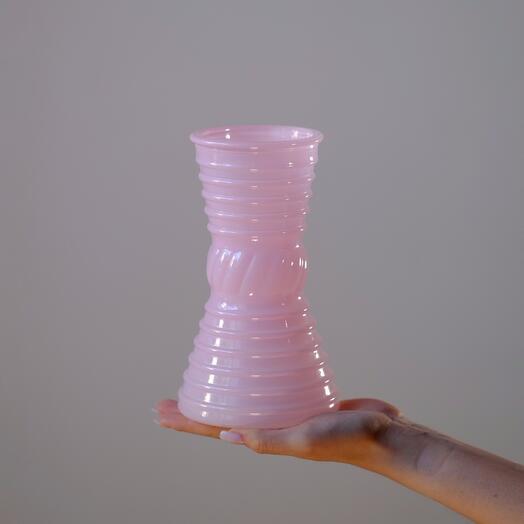 Стеклянная ваза розовая "Грейси"