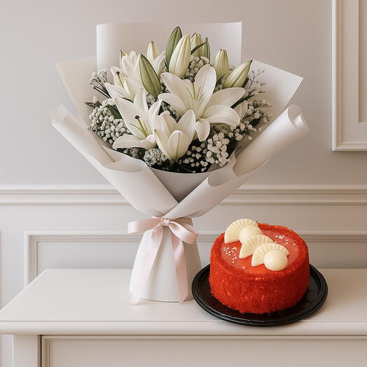 Лилии и красный бархат