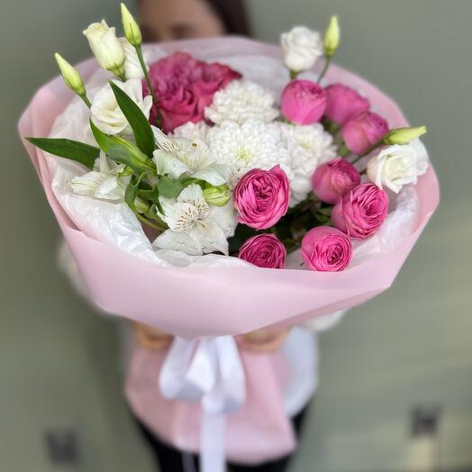 Сборный букет с пионовидными розами 💗