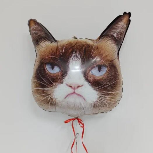 Сердитый кот, фольгированный шар