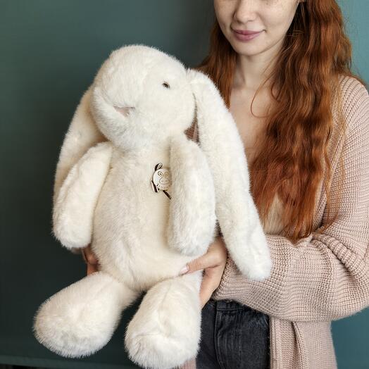 Заяц большой белый премиум качество