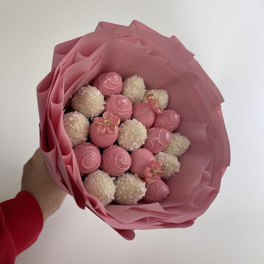 Мини букет из клубники в шоколаде 3