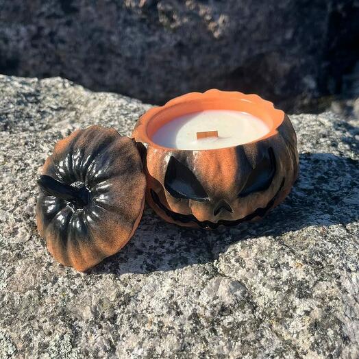 Свеча ручной работы Тыква