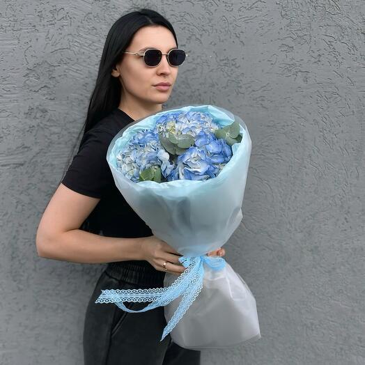 Букет из гортензий «Blue»