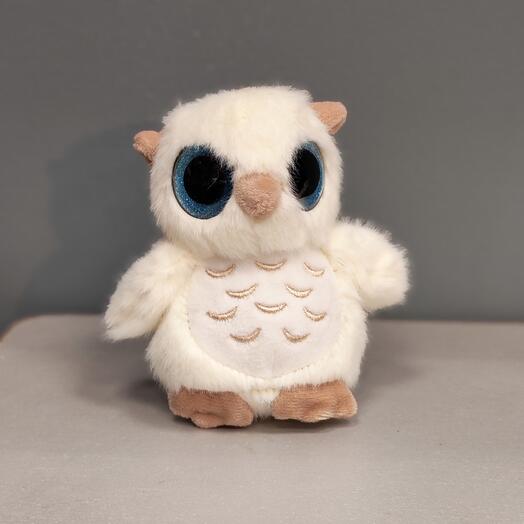 Брелок мини игрушка сова белая
