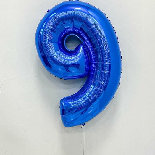 Шар Цифра 9 синяя
