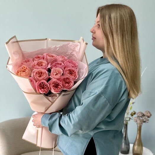 Букет из 15 роз сорта Pink Expression