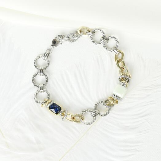 Браслет SUNRISE  из двух металлов  18-20  см