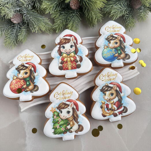Новогодние имбирные пряники (набор 5 шт)