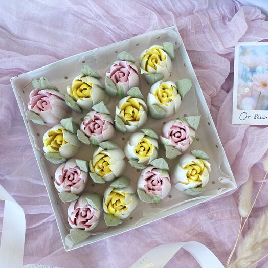 Десерт из зефира тюльпаны