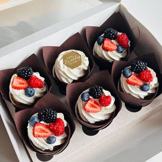 Капкейки с ягодкой ассорти 🫐🍓