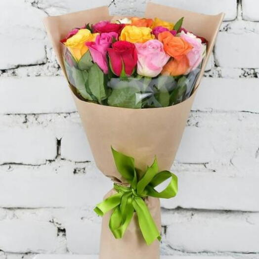 Bouquet of 25 roses mix Kenya 40 cm. in crafting