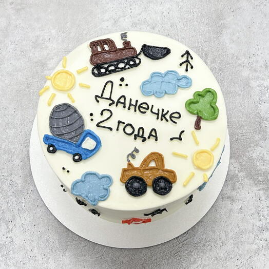 Бенто торт XL детский с грузовиками