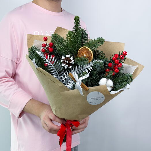 Зимний красный букет (размер S)