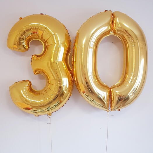 Шары Цифры 30 (любой номер) с гелием