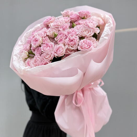 Монобукет из 25 кустовых роз «Спрей Трейси»🌸