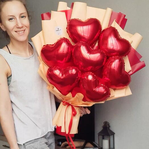 Букет из красных сердечек ♥️