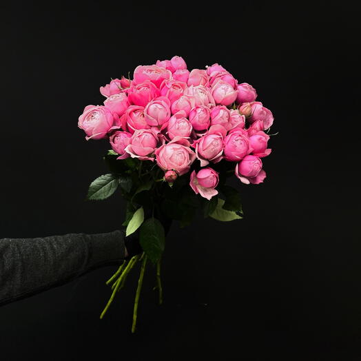 Монобукет из 9 кустовых роз Silva Pink