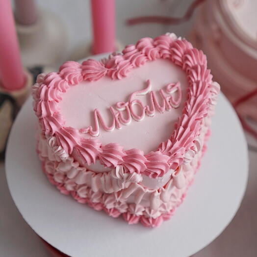 Бенто торт в форме сердца на День всех влюбленных