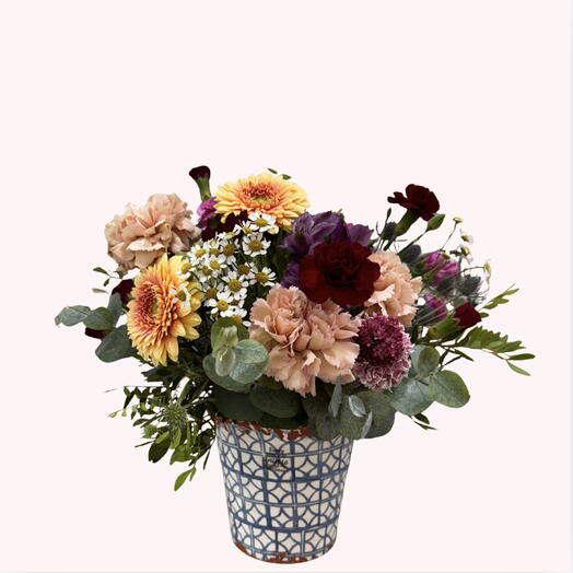 Rustic Bouquet with Planter