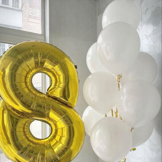 Гелиевые шары с цифрой 8