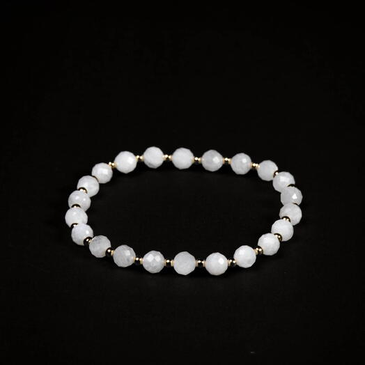 Браслет Ваниль Лунный камень 14K 17 см (BRA1158)