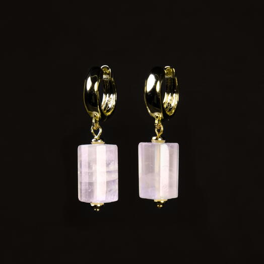 Серьги Нисса Розовый кварц 14K (EAR1150)