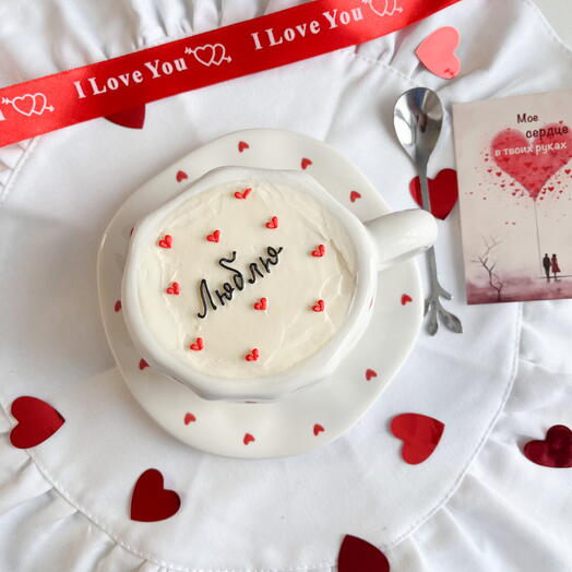 Подарок 2 в 1. Торт и милая кружка с сердечками ♥️
