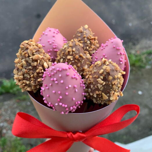 Букет мини из клубники в шоколаде